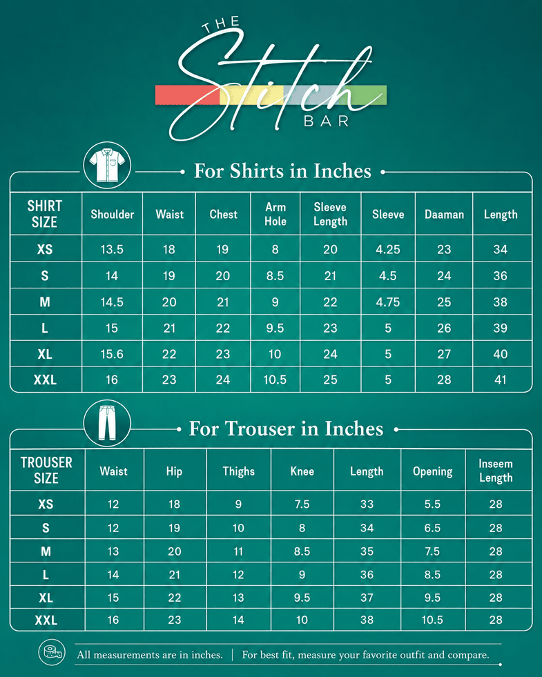 Size Chart - The Stitch Bar